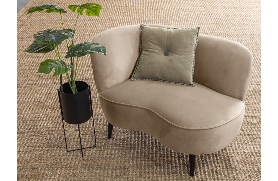 WOOOD Sara lounge lnestol, venstre - khaki polyester fljl og tr