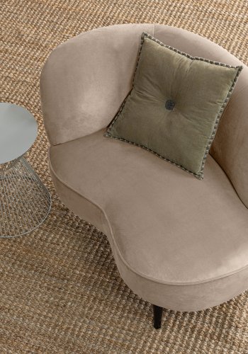 WOOOD Sara lounge lnestol, venstre - khaki polyester fljl og tr