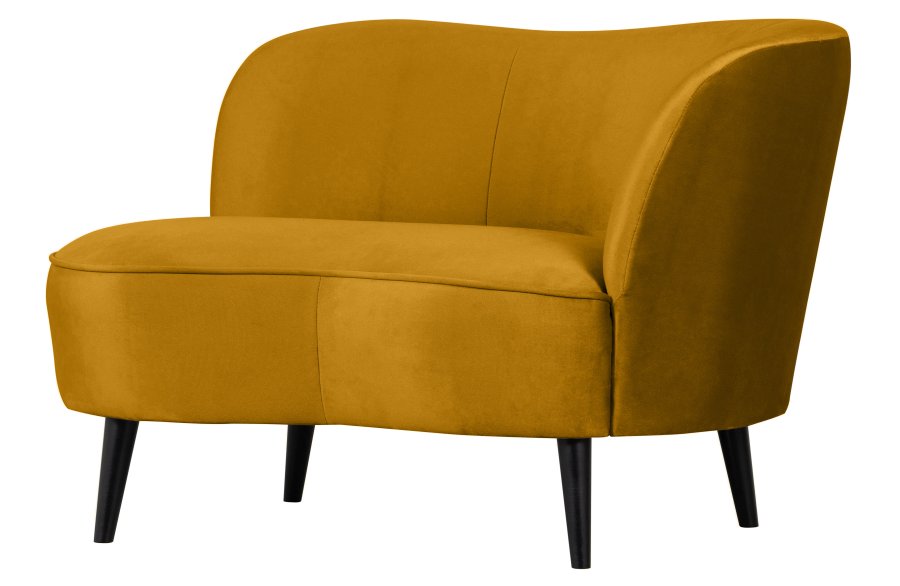 WOOOD Sara lounge lnestol, hjre - okker polyester fljl og tr