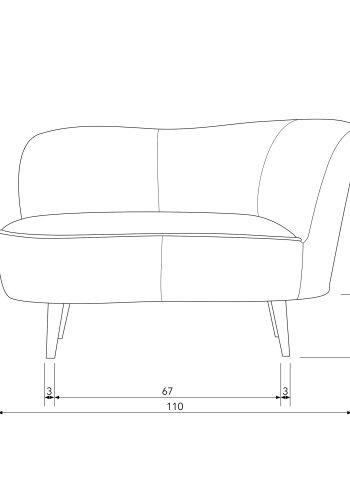 WOOOD Sara lounge lnestol, hjre - okker polyester fljl og tr