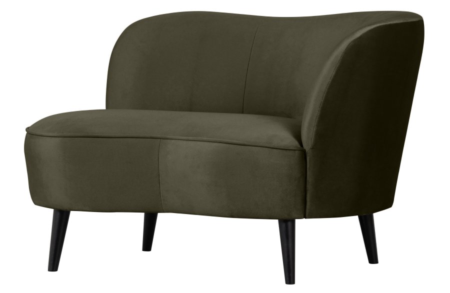 WOOOD Sara lounge lnestol, hjre - varm grn polyester fljl og tr