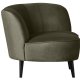 WOOOD Sara lounge lnestol, hjre - varm grn polyester fljl og tr