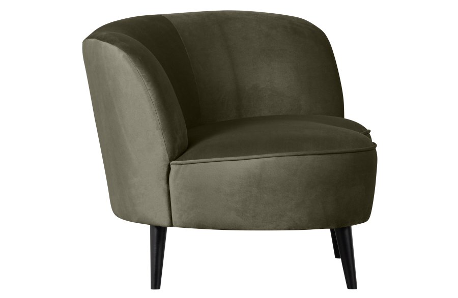 WOOOD Sara lounge lnestol, hjre - varm grn polyester fljl og tr
