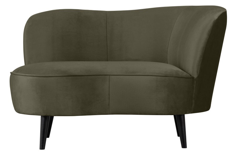 WOOOD Sara lounge lnestol, hjre - varm grn polyester fljl og tr