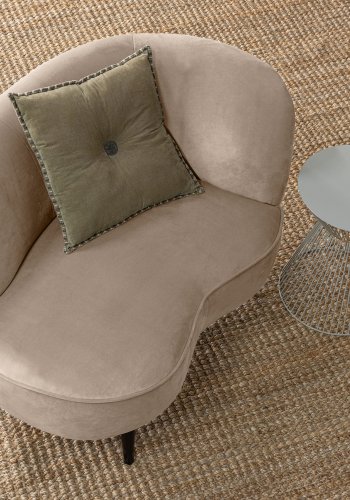 WOOOD Sara lounge lnestol, hjre - khaki polyester fljl og tr