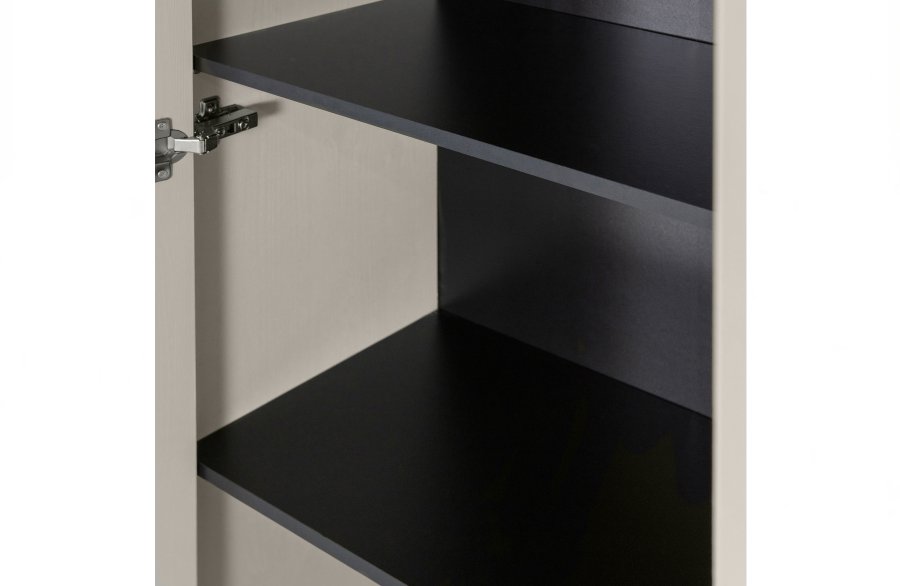 WOOOD Silas garderobeskab, 2 lger, 3 hylder, 1 skuffe - dust (gr/sand) brstet fyrretr og metal