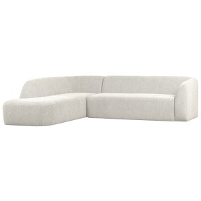 BEPUREHOME Sloping hjrnesofa, venstre - perle creme melange chenille stof