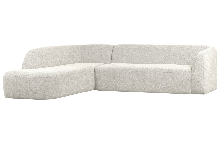 BEPUREHOME Sloping hjrnesofa, venstre - perle creme melange chenille stof