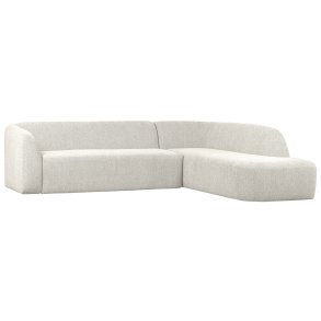 BEPUREHOME Sloping hjrnesofa, hjre - perle creme melange chenille polyester