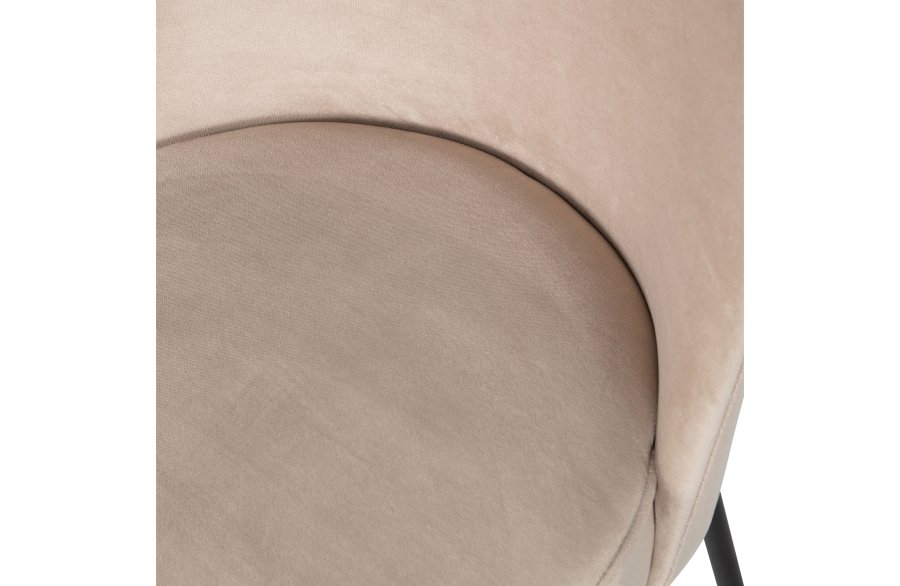 BEPUREHOME Vogue spisebordsstol - khaki fljl polyester og sort metal