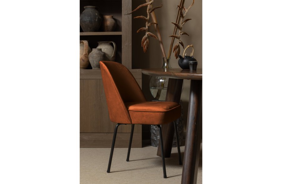 BEPUREHOME Vogue spisebordsstol - rust fljl polyester og sort metal