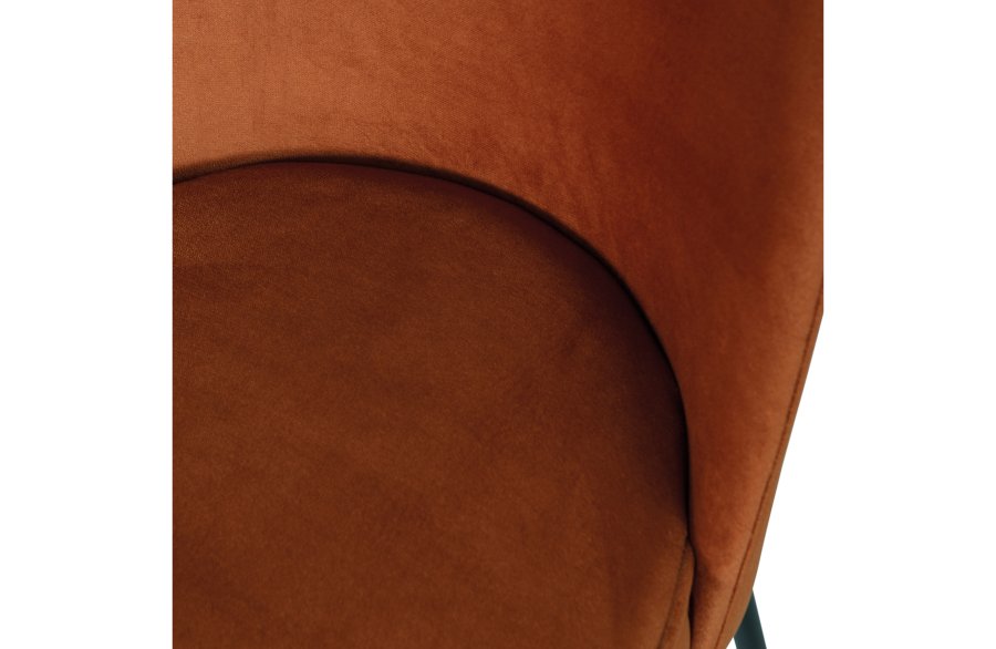 BEPUREHOME Vogue spisebordsstol - rust fljl polyester og sort metal