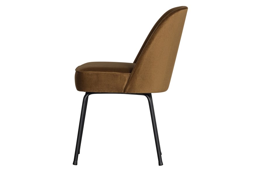 BEPUREHOME Vogue spisebordsstol - honning gul fljl polyester og sort metal