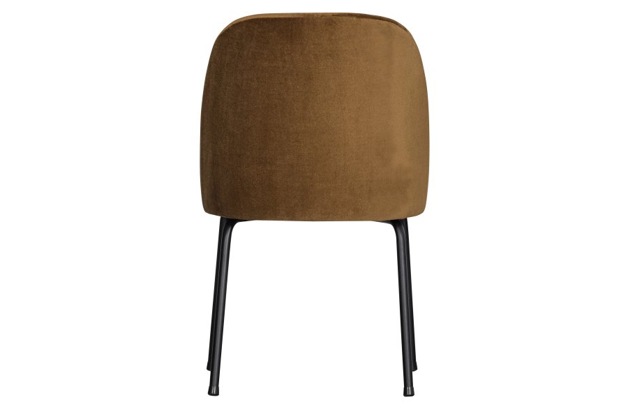 BEPUREHOME Vogue spisebordsstol - honning gul fljl polyester og sort metal