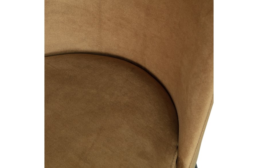 BEPUREHOME Vogue spisebordsstol - honning gul fljl polyester og sort metal