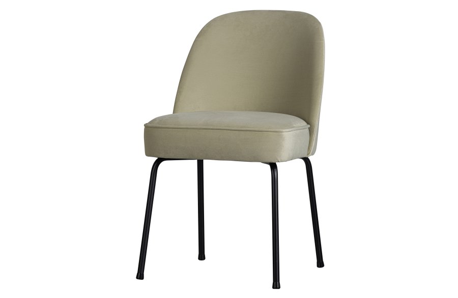 BEPUREHOME Vogue spisebordsstol - pistacie fljl polyester og sort metal