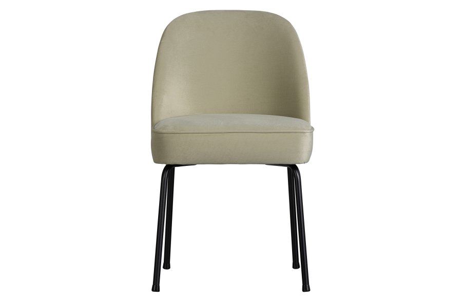 BEPUREHOME Vogue spisebordsstol - pistacie fljl polyester og sort metal