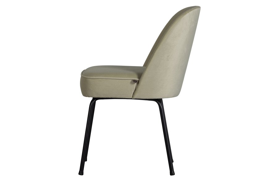 BEPUREHOME Vogue spisebordsstol - pistacie fljl polyester og sort metal