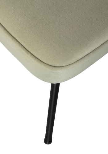 BEPUREHOME Vogue spisebordsstol - pistacie fljl polyester og sort metal