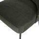 BEPUREHOME Vogue spisebordsstol - mrkegrn fljl polyester og sort metal