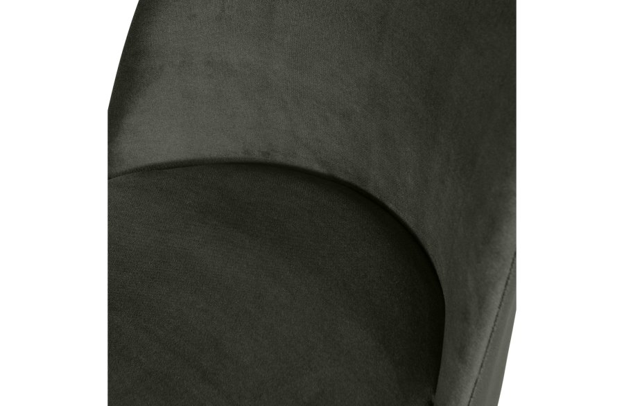 BEPUREHOME Vogue spisebordsstol - mrkegrn fljl polyester og sort metal