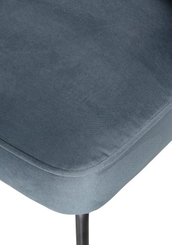 BEPUREHOME Vogue spisebordsstol - krikandfarvet fljl polyester og sort metal