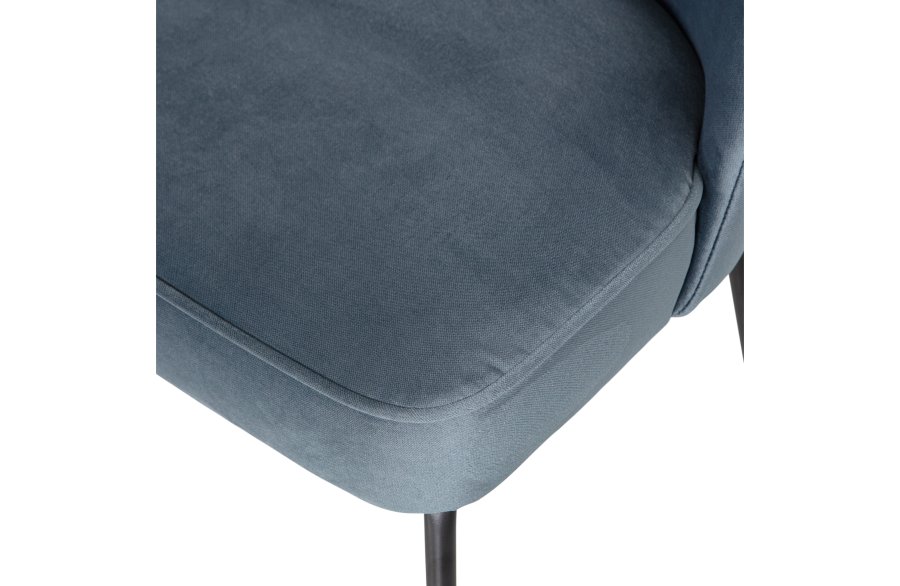 BEPUREHOME Vogue spisebordsstol - krikandfarvet fljl polyester og sort metal