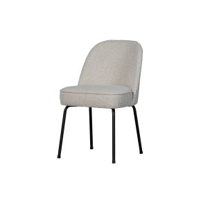 BEPUREHOME Vogue spisebordsstol - natur bouclé polyester stof og sort metal