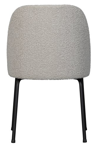 BEPUREHOME Vogue spisebordsstol - natur bouclé polyester stof og sort metal