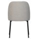BEPUREHOME Vogue spisebordsstol - natur bouclé polyester stof og sort metal