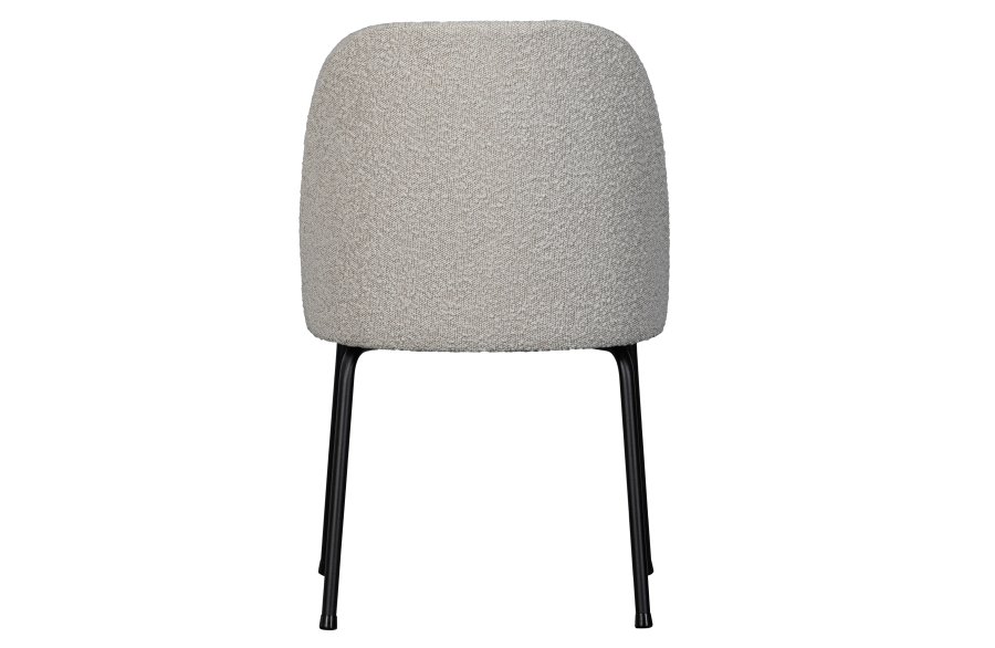 BEPUREHOME Vogue spisebordsstol - natur bouclé polyester stof og sort metal