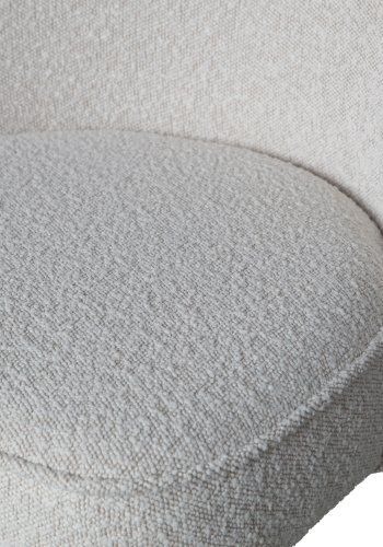 BEPUREHOME Vogue spisebordsstol - natur bouclé polyester stof og sort metal