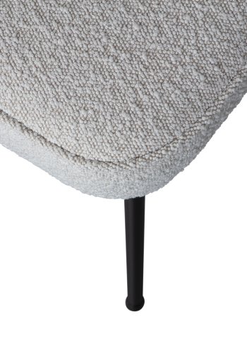 BEPUREHOME Vogue spisebordsstol - natur bouclé polyester stof og sort metal