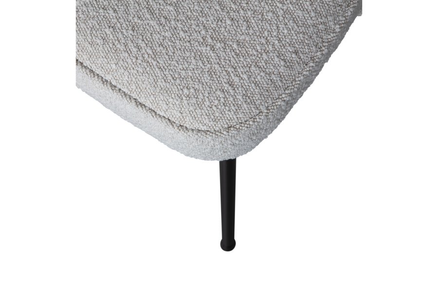 BEPUREHOME Vogue spisebordsstol - natur bouclé polyester stof og sort metal