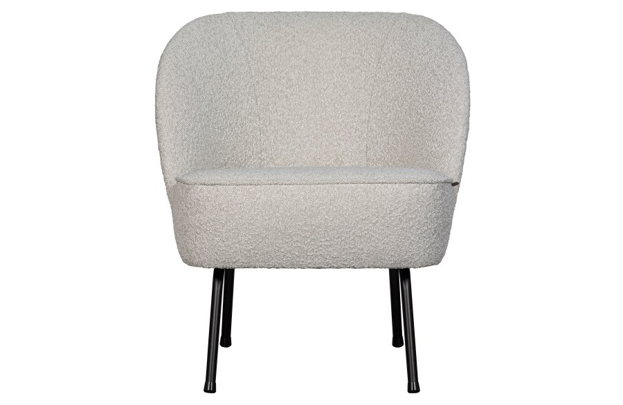 BEPUREHOME Vogue lnestol - natur bouclé polyester stof og sort metal