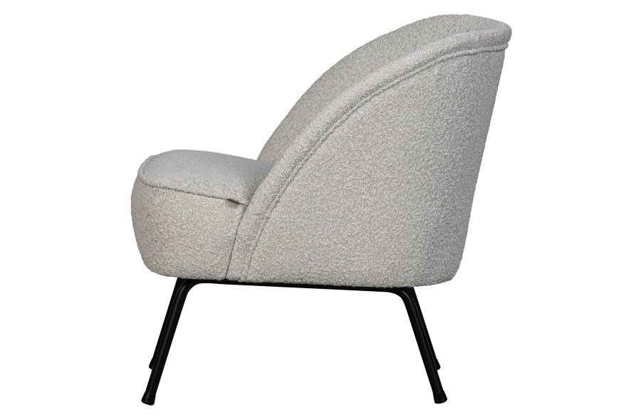 BEPUREHOME Vogue lnestol - natur bouclé polyester stof og sort metal