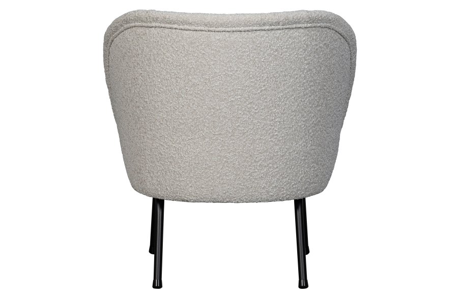 BEPUREHOME Vogue lnestol - natur bouclé polyester stof og sort metal