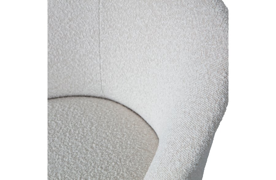 BEPUREHOME Vogue lnestol - natur bouclé polyester stof og sort metal