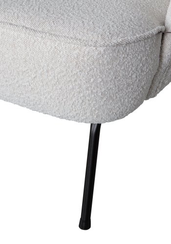 BEPUREHOME Vogue lnestol - natur bouclé polyester stof og sort metal