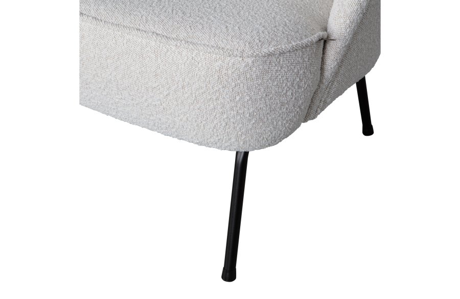 BEPUREHOME Vogue lnestol - natur bouclé polyester stof og sort metal