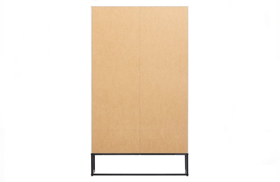 WOOOD Silas garderobeskab, 2 lger, 4 hylder, 1 skuffe - dust (gr/sand) brstet fyrretr og metal