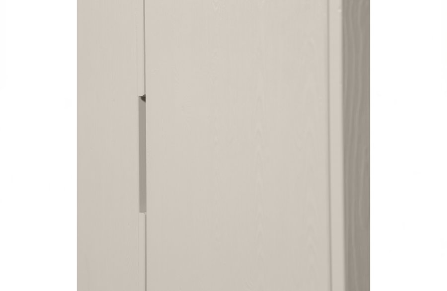 WOOOD Silas garderobeskab, 2 lger, 4 hylder, 1 skuffe - dust (gr/sand) brstet fyrretr og metal