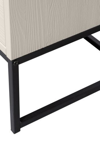 WOOOD Silas garderobeskab, 2 lger, 4 hylder, 1 skuffe - dust (gr/sand) brstet fyrretr og metal