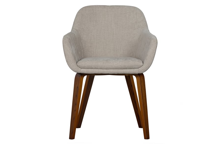 VTWONEN Base spisebordsstol, m. armln - sand melange fljl polyester og valnddefinér