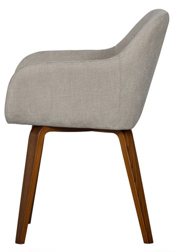 VTWONEN Base spisebordsstol, m. armln - sand melange fljl polyester og valnddefinér