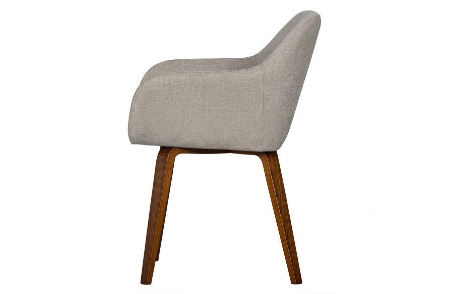 VTWONEN Base spisebordsstol, m. armln - sand melange fljl polyester og valnddefinér
