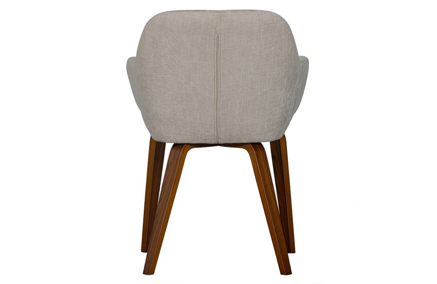 VTWONEN Base spisebordsstol, m. armln - sand melange fljl polyester og valnddefinér