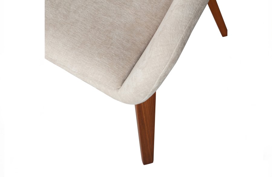 VTWONEN Base spisebordsstol, m. armln - sand melange fljl polyester og valnddefinér