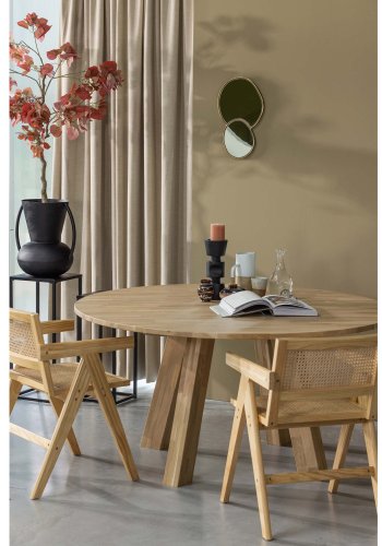 WOOOD Rhonda spisebord, rund - natur mat egetr (150)