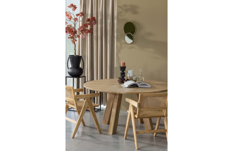 WOOOD Rhonda spisebord, rund - natur mat egetr (150)